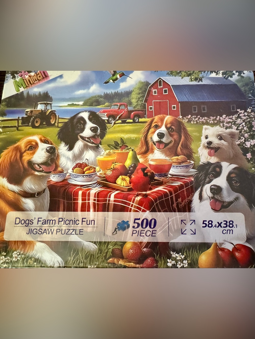 NEW Sealed Dogs' Farm Picnic Fun Jigsaw Puzzle 500 Piece 58x38 cm by JiuJiu.